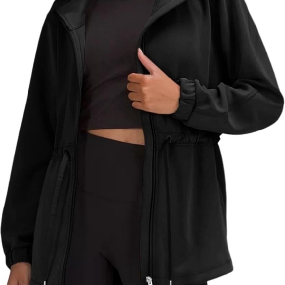 Nwot Black Mock Neck Full Zip Fleece Sweatshirt Jacket Large - Picture 3 of 9